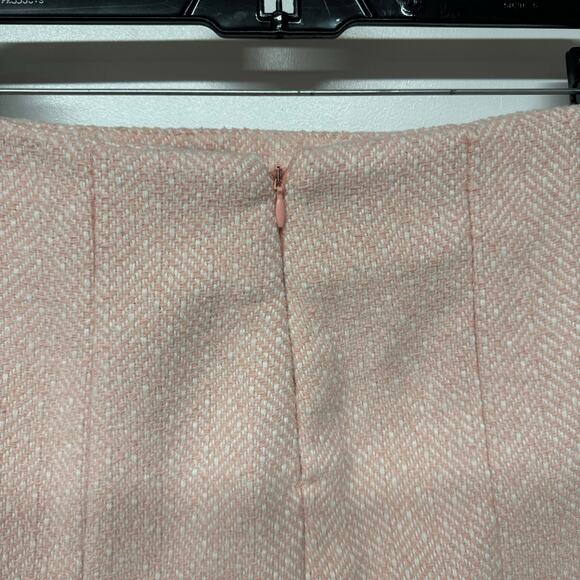 C&A Duda Beat Pink Tweed Pleated Mini Skirt Size Small Preppy Rosa Boucle - Picture 6 of 11